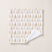 Kerstboom Gold Holiday Pattern Chic Bad Handdoek (Wasdoekje)