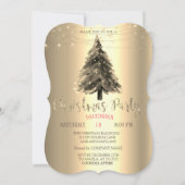 kerstboom, Gold Kerstmis Company Party Kaart (Voorkant)