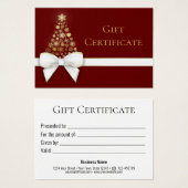 Kerstboom Gold Snowflakes White Bow-kaartje Visitekaartje (Voorkant /achterkant)