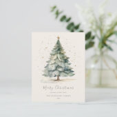 Kerstboom Gold Star Familie Briefkaart (Staand voorkant)