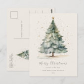 Kerstboom Gold Star Familie Briefkaart (Voorkant / Achterkant)