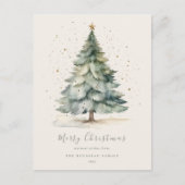 Kerstboom Gold Star Familie Briefkaart (Voorkant)