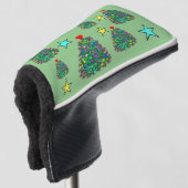 Kerstboom Golfheadcover (3/4 voorkant)