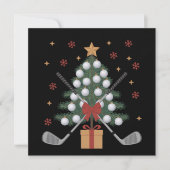 Kerstboom Golfuitrusting Kerstmis Golf Feestdagenkaart (Voorkant)