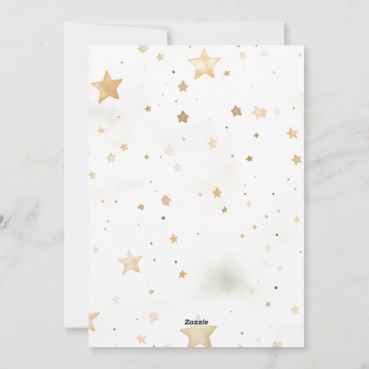 Kerstboom Goud Blauw Kalligrafie Waterverf Feestdagenkaart (Achterkant)