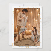 Kerstboom Goud Blauw Kalligrafie Waterverf Feestdagenkaart (Achterkant)