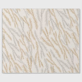Kerstboom goud en zilver takken patroon cadeaupapier (Vlak)
