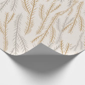 Kerstboom goud en zilver takken patroon cadeaupapier (Hoek)