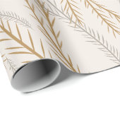 Kerstboom goud en zilver takken patroon cadeaupapier (Rol Hoek)