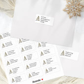Kerstboom Goud Zwart 18 Ontvanger Adressen Sticker