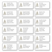 Kerstboom Goud Zwart 18 Ontvanger Adressen Sticker (Voorkant)