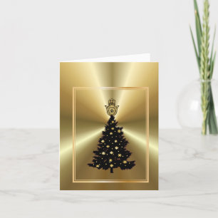 Kerstboom Gouden Hamsa Chrismukkah Kaart