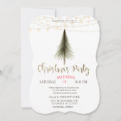 kerstboom, gouden kerstfeest kaart (Voorkant)