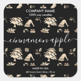 Kerstboom Gouden Patroon Kaars Label