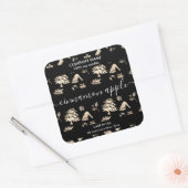 Kerstboom Gouden Patroon Kaars Label (Envelop)