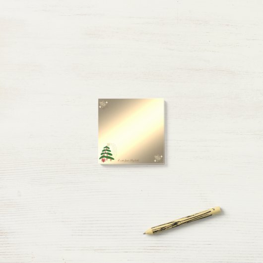 kerstboom, gouden sneeuwvlokken op maat post-it® notes (Op bureau)