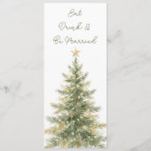 Kerstboom Gouden Ster Oefenavondeten Menu (Achterkant)