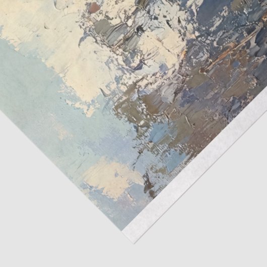 Kerstboom Gouden Ster Olieverf Decoupage Tissuepapier (Detail)