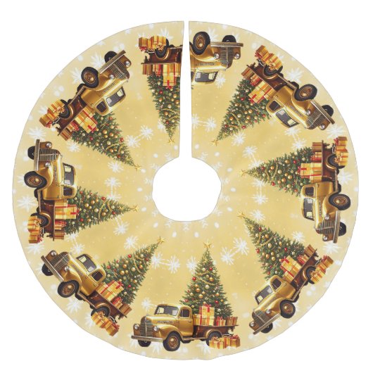 Kerstboom Gouden Truck Tree Rok (Voorkant)