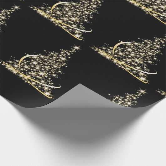 kerstboom - goudfeestdag cadeaupapier (Hoek)