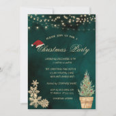 kerstboom, goudsneeuwflakes kerstfeest kaart (Voorkant)