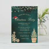 kerstboom, goudsneeuwflakes kerstfeest kaart (Staand voorkant)