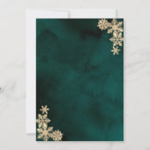 kerstboom, goudsneeuwflakes kerstfeest kaart (Achterkant)