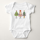 Kerstboom Grappige Baby Bodysuit (Voorkant)
