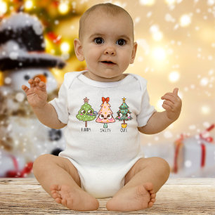 Kerstboom Grappige Baby Bodysuit