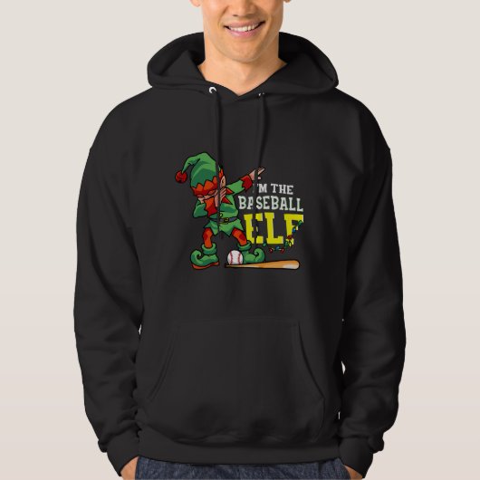 Kerstboom grappige honkbal elf kleding hoodie (Voorkant)