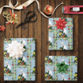 Kerstboom grappige witte kat inpakpapier vel