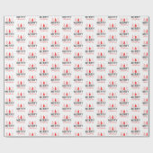 Kerstboom Grijs Rood Cadeaupapier (Vlak)