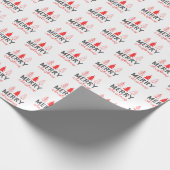 Kerstboom Grijs Rood Cadeaupapier (Hoek)