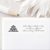 Kerstboom Grijs Witte Script Retouradres Etiket (Insitu)