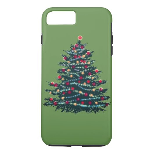 Kerstboom Groen Achtergrond Case (Achterkant)