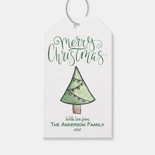 Kerstboom {GROEN} Cadeaulabel (Voorkant)