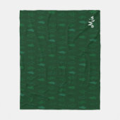 Kerstboom Groen en Naam of Monogram Fleece Deken (Voorkant)