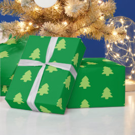 Kerstboom groen & licht groen patroon cadeaupapier