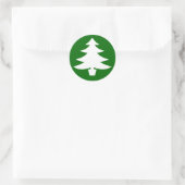 Kerstboom, groen ronde sticker (Tas)