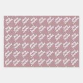 Kerstboom, groen roze roze rozenhandschrift inpakpapier vel (Voorkant 3)