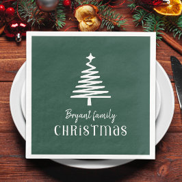 Kerstboom groen voor een op maat gemaakte familie  servet