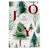 Kerstboom groen Waterverf vakantie Medium Cadeauzakje (Voorkant)