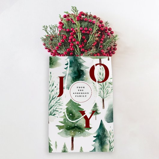 Kerstboom groen Waterverf vakantie Medium Cadeauzakje