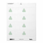 Kerstboom, groen wit blanco terugkeringsadres etiket (Full Sheet)