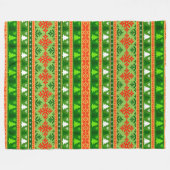 KERSTBOOM GROEN WIT ROOD DECORATIES FLEECE DEKEN (Voorkant (Horizontaal))