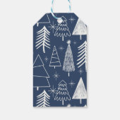 Kerstboom - groenblijvende boom - dennenboom blauw cadeaulabel (Achterkant)