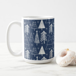 Kerstboom - groenblijvende boom - dennenboom blauw koffiemok
