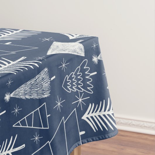 Kerstboom - groenblijvende boom - dennenboom blauw tafelkleed (Voorbeeld)