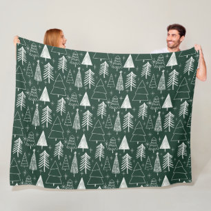 Kerstboom - groenblijvende boom - dennenboom groen fleece deken