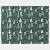 Kerstboom - groenblijvende boom - dennenboom groen fleece deken (Voorkant (Horizontaal))